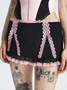 【Final Sale】Contrasting Lace Short Skirt