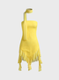 【Final Sale】Ruffles Plain Sleeveless Short Dress