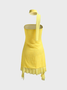 【Final Sale】Ruffles Plain Sleeveless Short Dress