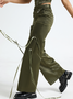 【Final Sale】Pockets Lace Up Plain Pants