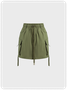 【Final Sale】Nylon Pockets Cargo Plain Short Skirt