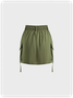 【Final Sale】Nylon Pockets Cargo Plain Short Skirt