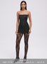 Lace Mesh Plain Tube Dress With Tights Two-Piece Set