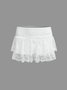 Lace Plain Short Skirt