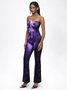 Strapless Body Print Sleeveless Jumpsuit