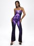 Strapless Body Print Sleeveless Jumpsuit