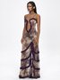 Cut Out Spaghetti Floral Maxi Dress