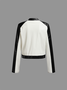 PU Stand Collar Plain Long Sleeve Jacket