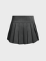 Side Slit Plain Short Skirt