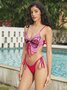 Drawstring Butterfly Bikini Set