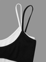 Two fake pieces Spaghetti Color Block Cami