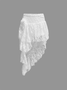 Lace asymmetrical design Lace Short Skirt