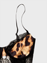 mesh lace Spaghetti Leopard Cami