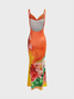 Spaghetti Floral Sleeveless Maxi Dress