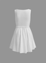 Square Neck Plain Sleeveless Short Dress