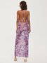 Halter Floral Sleeveless Maxi Dress