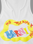 Knitted V Neck Text Letters Tank Top