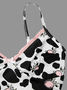 Jersey Spaghetti Cow Pattern Cami