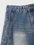 Denim Plain Straight Pants Jeans