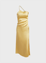 Halter Plain Sleeveless Maxi Dress