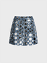 Denim Polka Dots Mini Denim Skirt