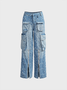 Denim Ombre Cargo Pants Jeans