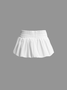 Polyester Cotton Plain Mini Skirt