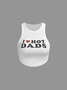 Ribbing Crew Neck Text Letters Tank Top