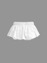 Cotton-Blend Plain Mini Skirt