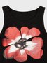 Jersey Crew Neck Floral Tank Top