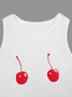 Jersey Crew Neck Fruit Tank Top