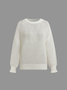 Knitted Crew Neck Plain Long Sleeve Sweater