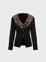 Knitted V Neck Animal Print Long Sleeve Cardigan