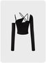 Fashion Black Top Women Top