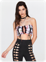 【Final Sale】Edgy White Graffiti Lace Up Halloween Top Women Top