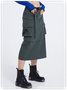 【Final Sale】Street Deep Gray Cargo Pockets Cyberpunk Bottom Skirt