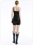 【Final Sale】Edgy Black Backless Halter Lace Up Dress Mini Dress