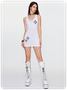 Y2K White Slim V-Neck Dress Mini Dress