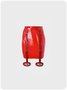 【Final Sale】Street Wine Red Pu Lace-Up Design Halloween Bottom Skirt