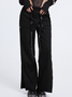 【Final Sale】Street Black Side Slit Cut Out Metal Chain Bottom Pants