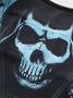 【Final Sale】Punk Blue Skull Geometric Design Halloween Top Tank Top & Cami