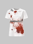 【Final Sale】Punk White Graffiti Metal Cut Out Halloween Top T-Shirt