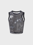 【Final Sale】Street Blue Mesh Cyberpunk Top Tank Top & Cami