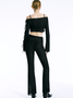 Y2K Black Lace Up Asymmetrical Design Mesh Bottom Pants