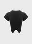 【Final Sale】Y2K Black Letter Button Back To School Top T-Shirt