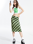 【Final Sale】Street Green Phone Print Single Color Print Top Tank Top & Cami