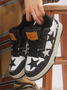 Star Pattern Lace Up  Low Top Canvas Shoes