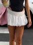 Polyester Cotton Plain Mini Skirt
